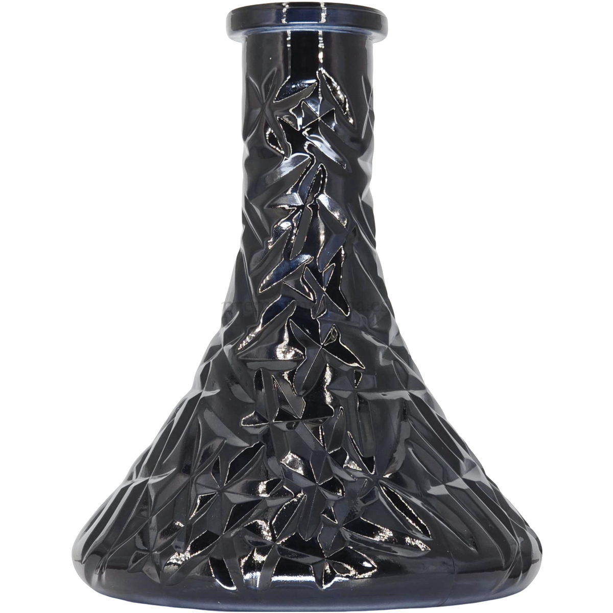 Base Premium Shisha Tallada Negra - Frontal - Premium Shisha