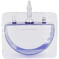 Cachimba Acrylic Hookah D Shape Azul - Frontal - Premium Shisha