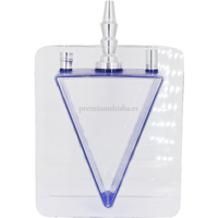 Cachimba Acrylic Hookah V Shape Azul - Frontal - Premium Shisha