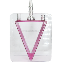 Cachimba Acrylic Hookah V Shape Rosa - Frontal - Premium Shisha