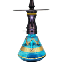 Cachimba Legacy Hookah Negra y Azul - Frontal - Premium Shisha