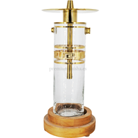 Cachimba Oduman x El Nefes Clear Transparente y Dorada - Frontal - Premium Shisha
