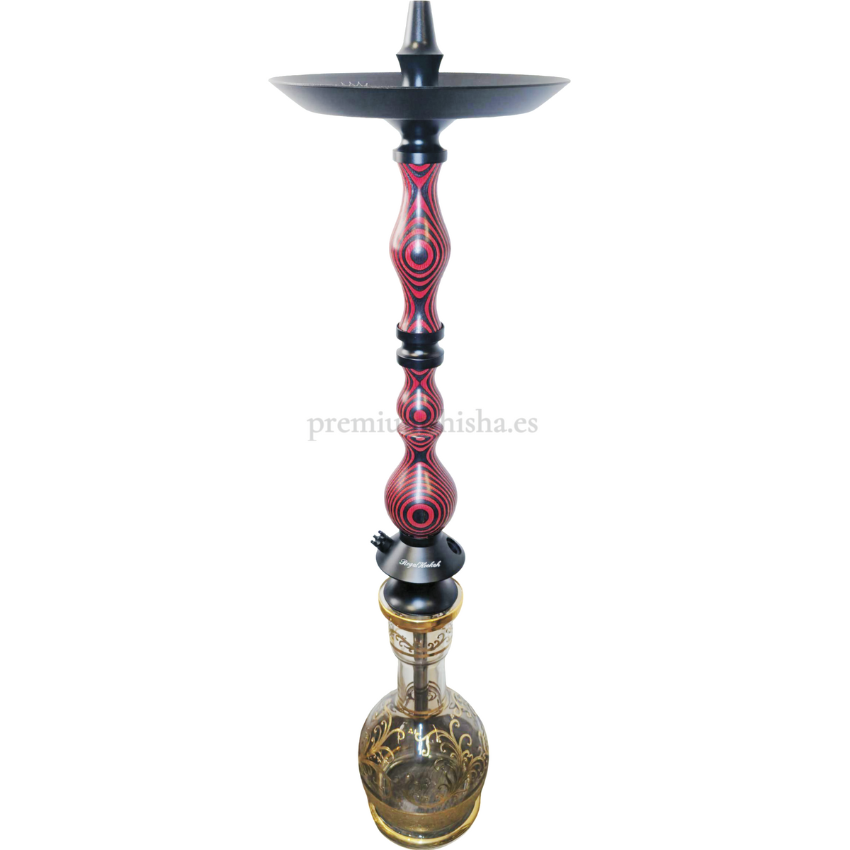Cachimba Regal D.W. King Roja y Negra - Frontal - Premium Shisha
