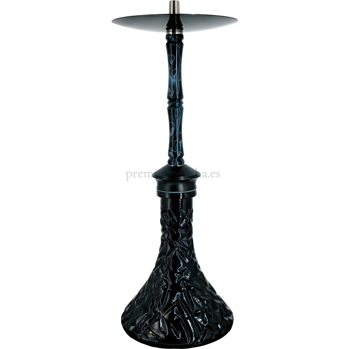 Cachimba WD Resin Waves Negra - Frontal - Premium Shisha