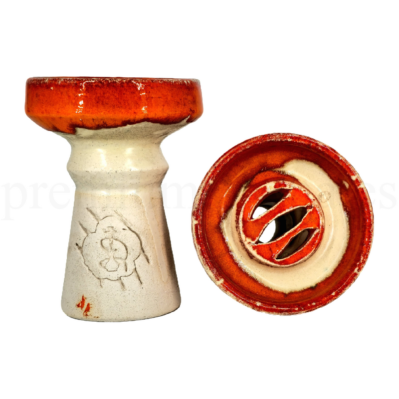 Cazoleta Cachimberos Grizzly Phunnel Naranja y Blanca