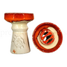 Cazoleta Cachimberos Grizzly Phunnel Naranja y Blanca - Frontal - Premium Shisha