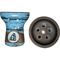 Cazoleta Kong Boy Space Tradi Azul Claro y Negra - Frontal - Premium Shisha