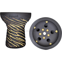 Cazoleta Kong Lava Tradi Negra y Amarilla - Frontal - Premium Shisha
