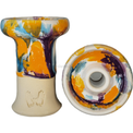Cazoleta Mud Bowl Irirs True Naranja, Blanca y Lila - Frontal - Premium Shisha