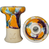 Cazoleta Mud Bowl Irirs True Naranja, Blanca y Lila - Frontal - Premium Shisha
