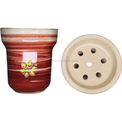 Cazoleta Solaris Mars Glaze Tradi Blanca y Roja - Frontal - Premium Shisha