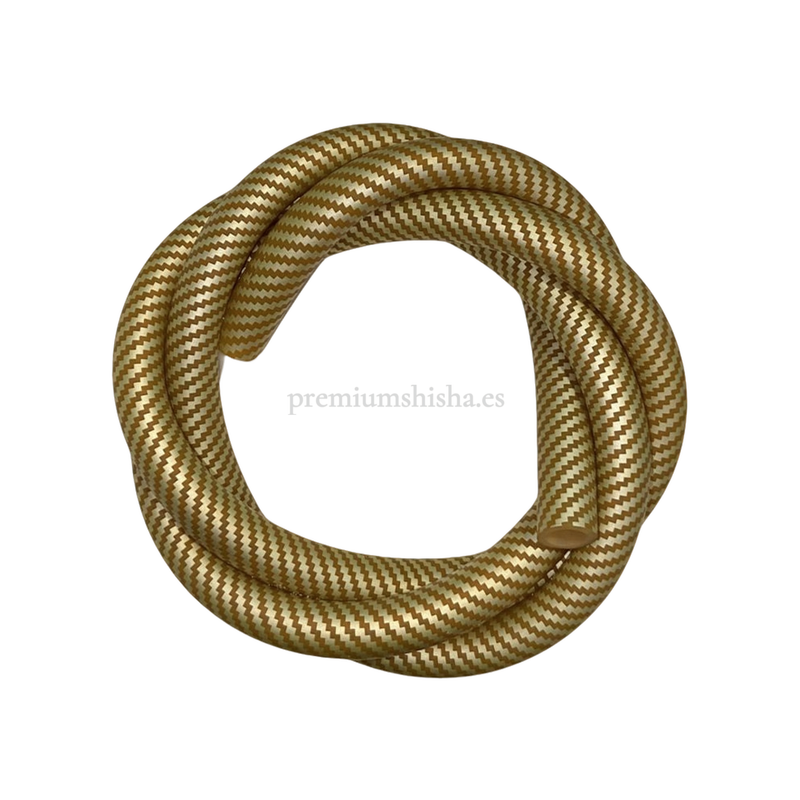 Manguera Premium Shisha Fibra de Carbono Dorada