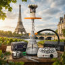Pack Cachimba El-Badia Celeste Grey Orange - Frontal - Premium Shisha