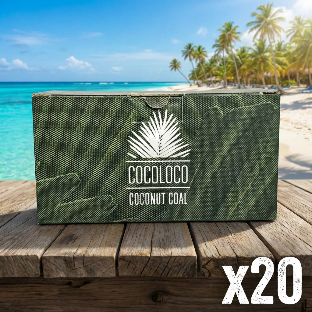 Pack Carbón Cocoloco 20kg 27mm - Frontal - Premium Shisha