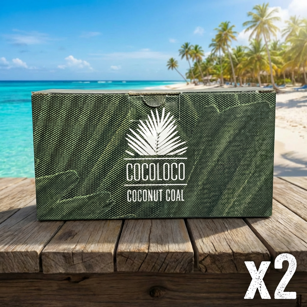 Pack Carbón Cocoloco 2kg 27mm - Frontal - Premium Shisha