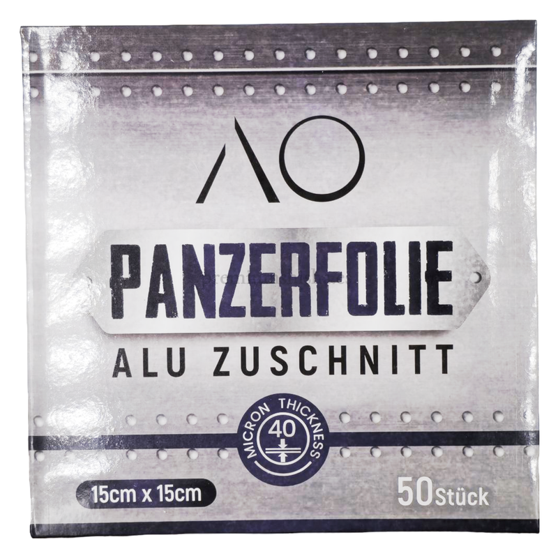 Papel de aluminio AO Hojas Plateado 40μ 50 sheets
