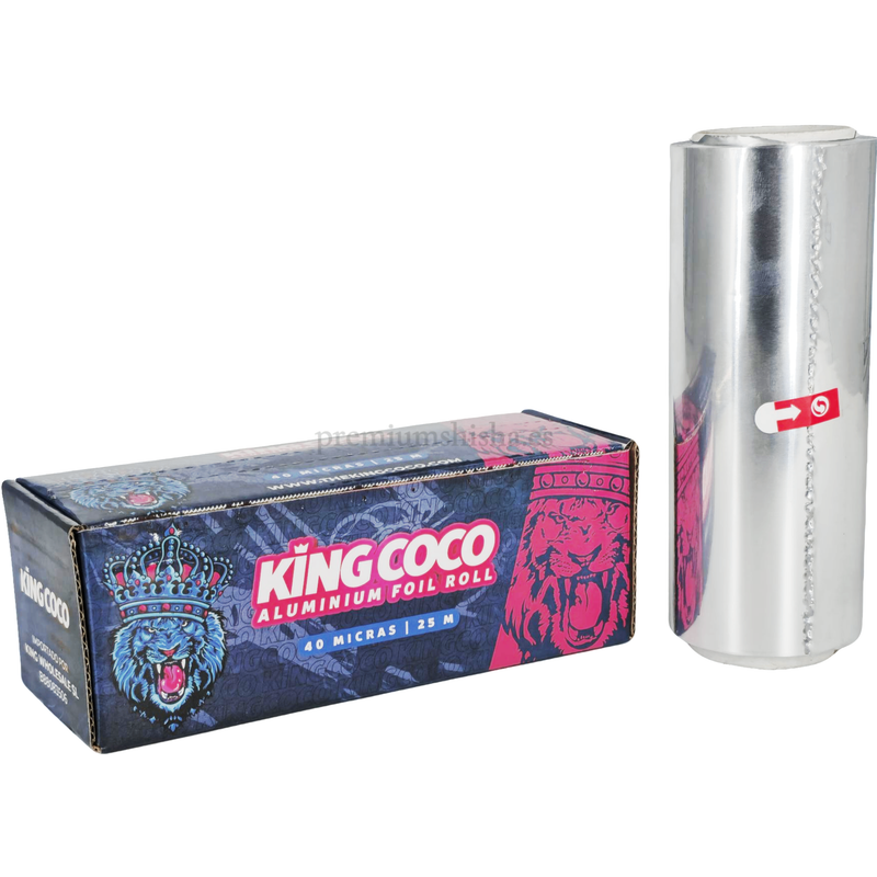 Papel de aluminio King Coco Rollo Plateado 40μ 25m