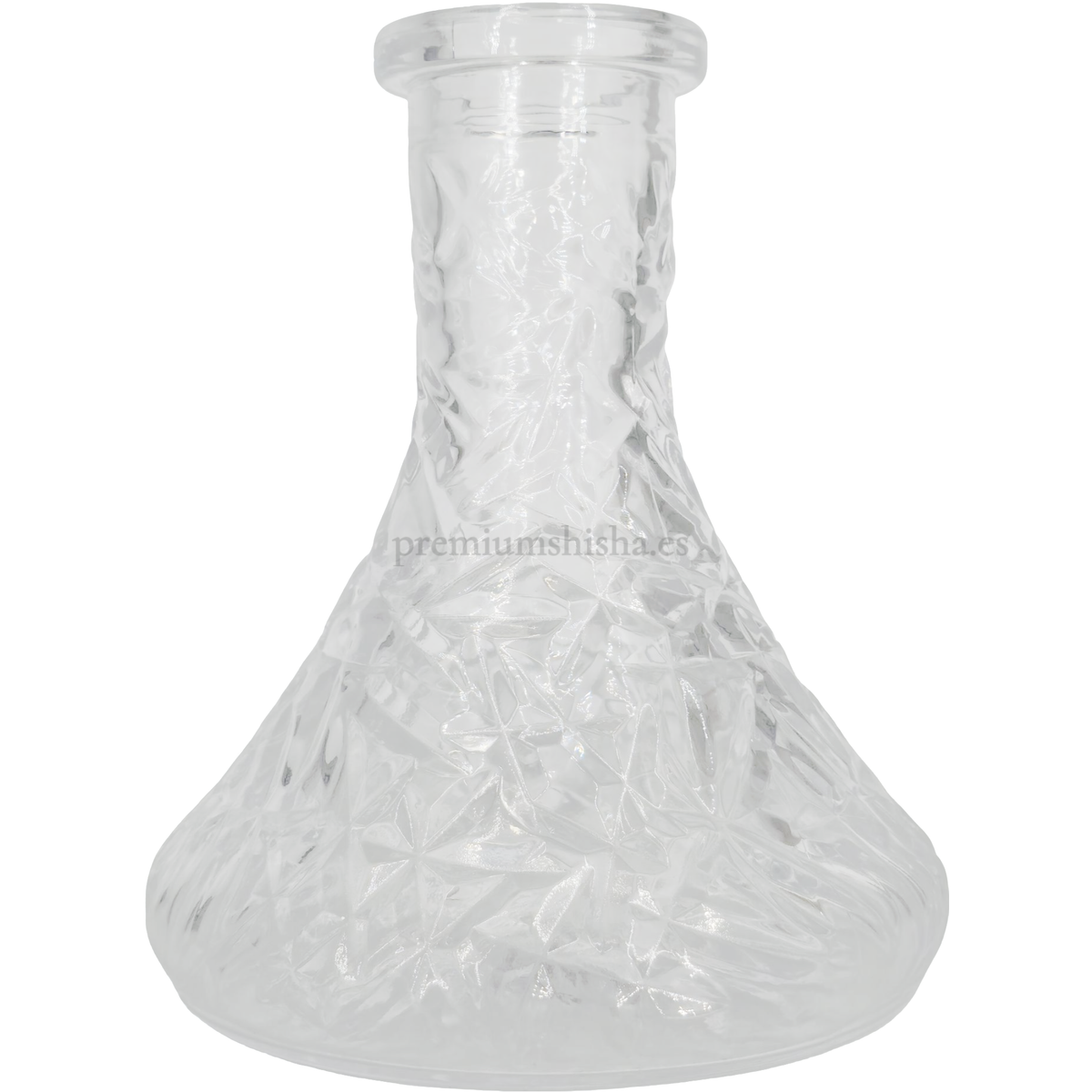 Base Premium Shisha Mini Tallada Transparente - Frontal - Premium Shisha