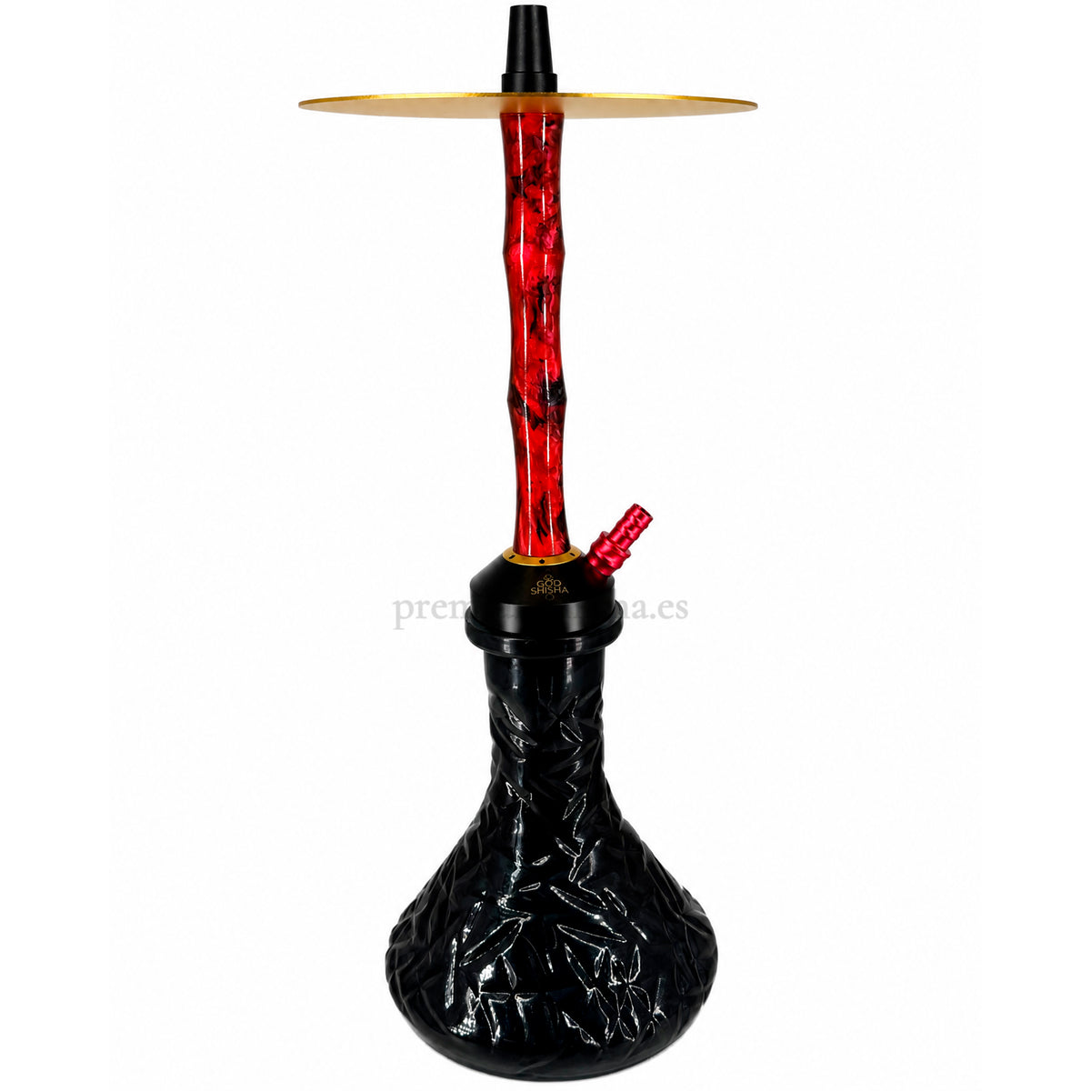 Cachimba The God Shisha Ares Resin Roja y Negra