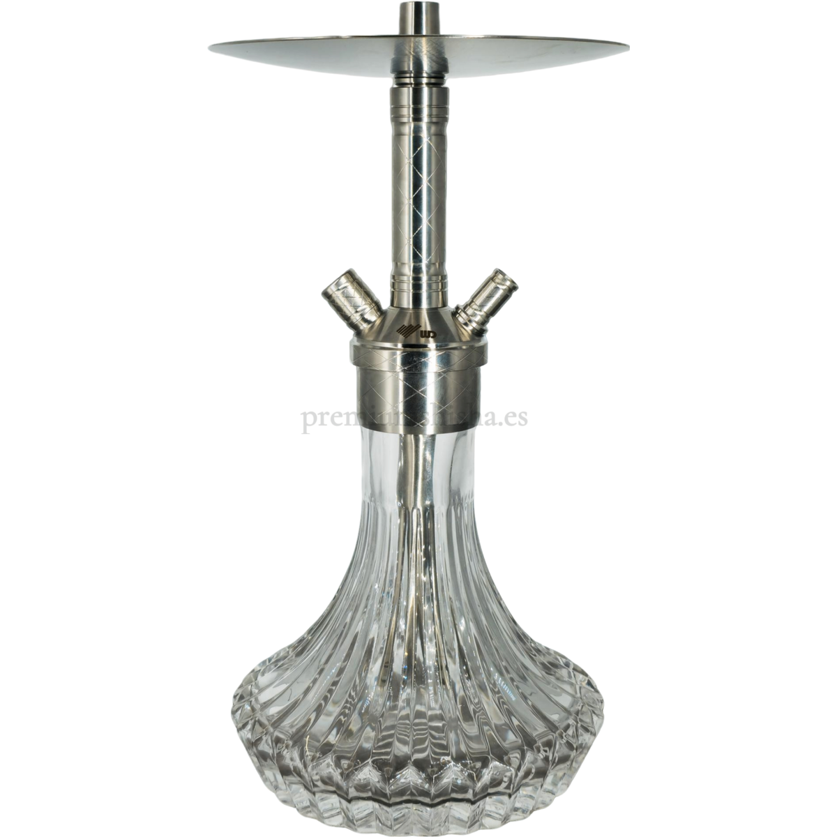 Cachimba WD Waves Plateada - Frontal - Premium Shisha
