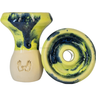 Cazoleta Mud Bowl Ukraine Faenzas Verde Claro y Verde Oscuro - Frontal - Premium Shisha