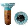 Cazoleta Oblako Flow Black On Turquoise Marble - Frontal - Premium Shisha