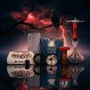 Pack Cachimba Hawk Hookah Roja - Frontal - Premium Shisha