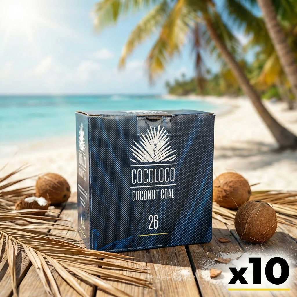 Pack Carbón Cocoloco 10kg 26mm - Frontal - Premium Shisha