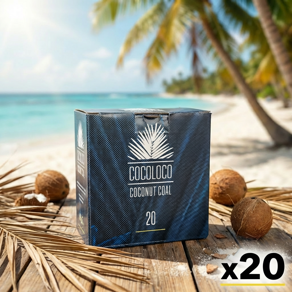 Pack Carbón Cocoloco 20kg 26mm - Frontal - Premium Shisha
