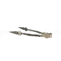 Pinza Forjada Plateada Premium Shisha - Frontal - Premium Shisha